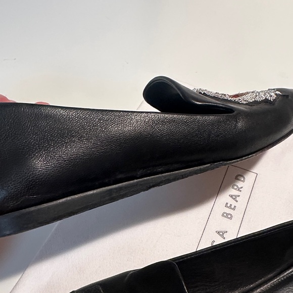 Veronica Beard Black Embroidered Flats - Picture 7 of 8